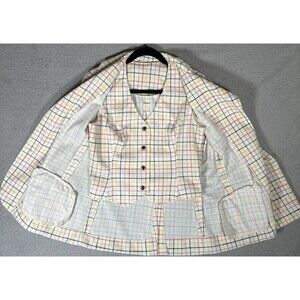 Vintage Cabot 2 Piece Blazer & Vest Plaid Women’s 36"‎ Chest Orange Yellow Ivory